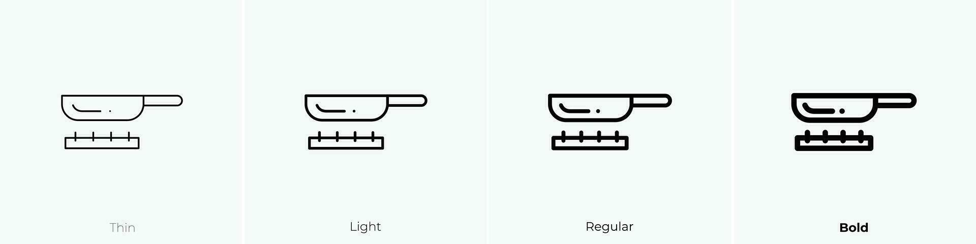 pan icoon. dun, licht, regelmatig en stoutmoedig stijl ontwerp geïsoleerd Aan wit achtergrond vector