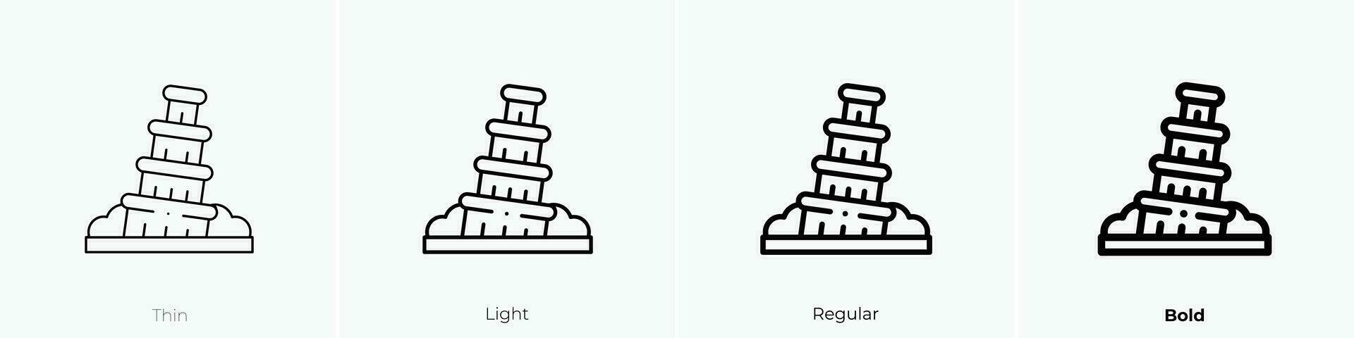 Pisa toren icoon. dun, licht, regelmatig en stoutmoedig stijl ontwerp geïsoleerd Aan wit achtergrond vector