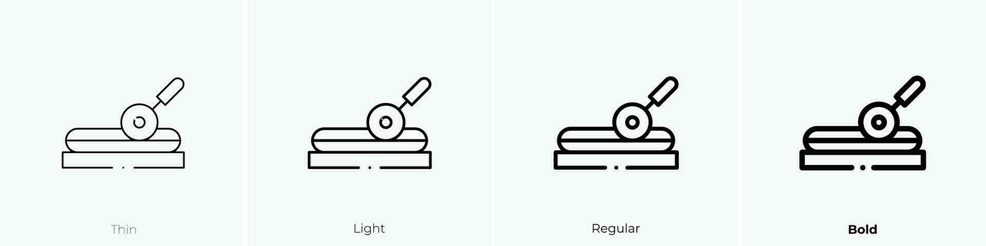 pizza snijder icoon. dun, licht, regelmatig en stoutmoedig stijl ontwerp geïsoleerd Aan wit achtergrond vector