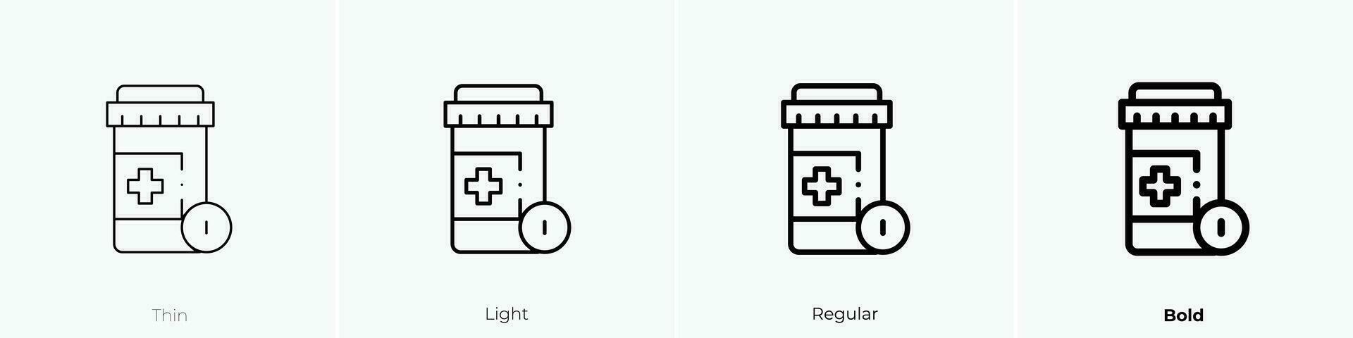 pillen icoon. dun, licht, regelmatig en stoutmoedig stijl ontwerp geïsoleerd Aan wit achtergrond vector