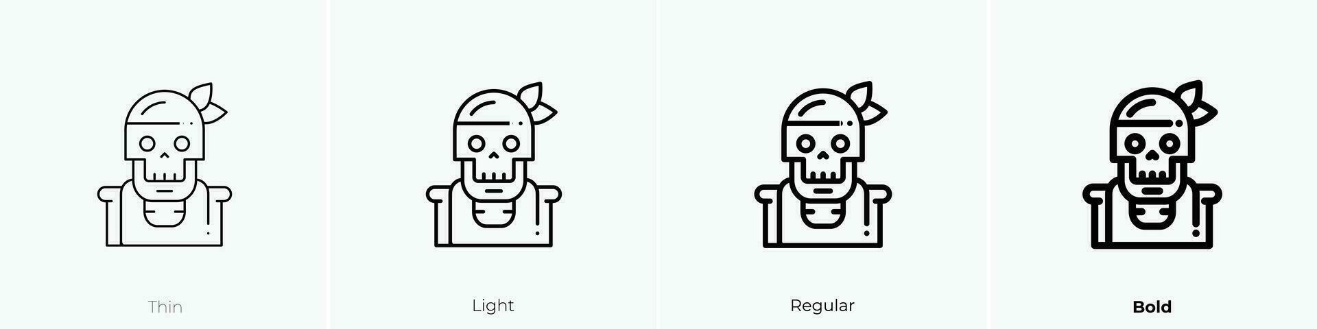 piraat icoon. dun, licht, regelmatig en stoutmoedig stijl ontwerp geïsoleerd Aan wit achtergrond vector