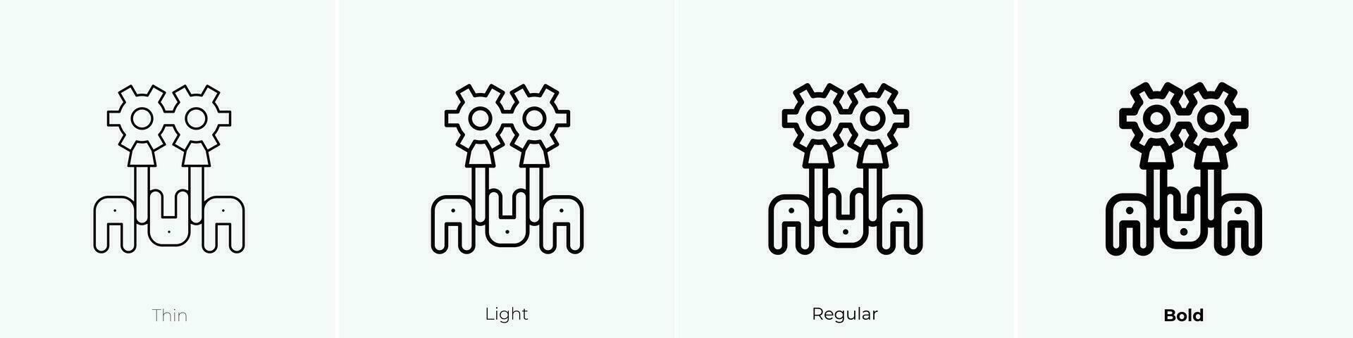 zuigers icoon. dun, licht, regelmatig en stoutmoedig stijl ontwerp geïsoleerd Aan wit achtergrond vector