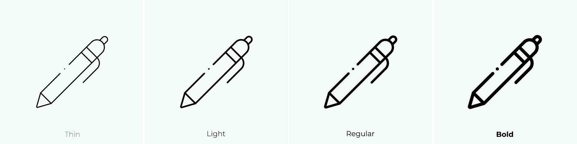 pen icoon. dun, licht, regelmatig en stoutmoedig stijl ontwerp geïsoleerd Aan wit achtergrond vector