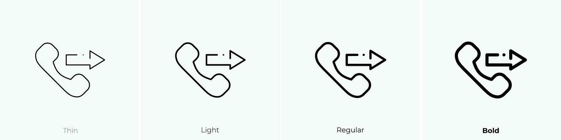 telefoon telefoontje icoon. dun, licht, regelmatig en stoutmoedig stijl ontwerp geïsoleerd Aan wit achtergrond vector