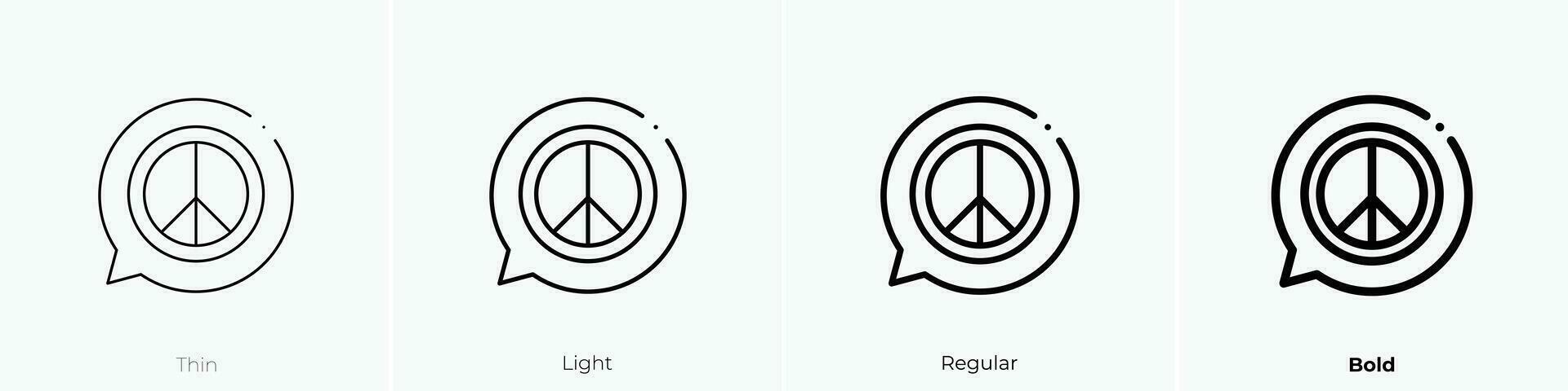 vrede icoon. dun, licht, regelmatig en stoutmoedig stijl ontwerp geïsoleerd Aan wit achtergrond vector