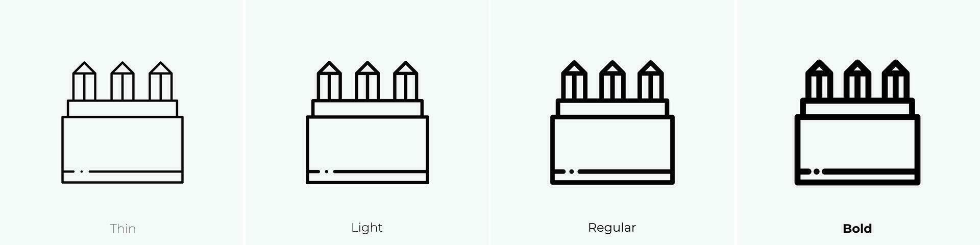 potloden icoon. dun, licht, regelmatig en stoutmoedig stijl ontwerp geïsoleerd Aan wit achtergrond vector