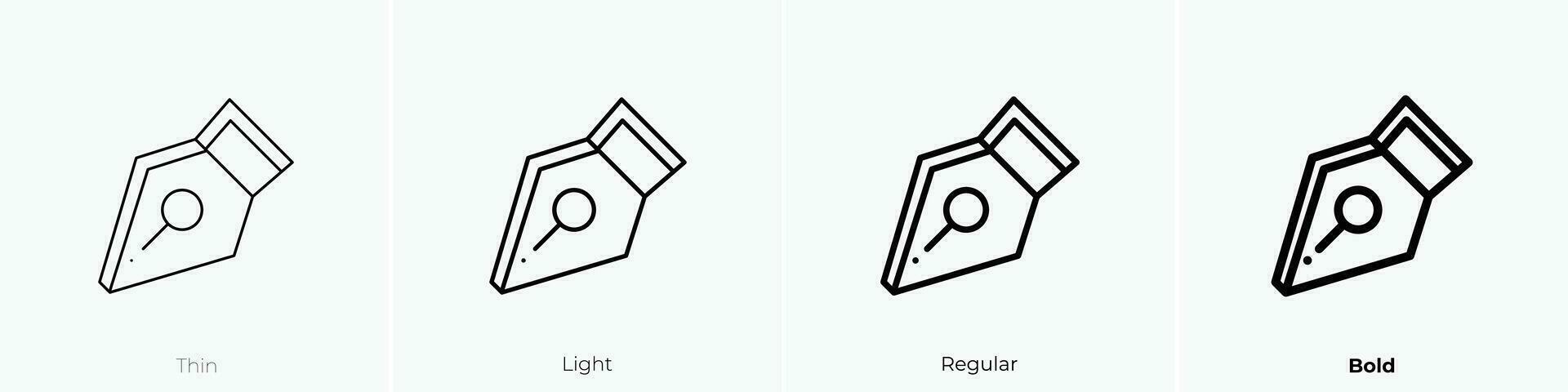 pen icoon. dun, licht, regelmatig en stoutmoedig stijl ontwerp geïsoleerd Aan wit achtergrond vector