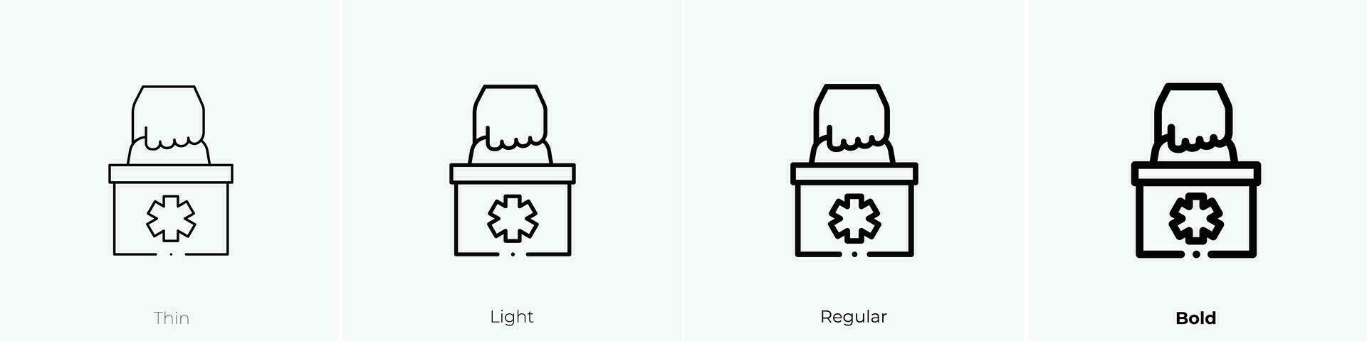 paramedicus icoon. dun, licht, regelmatig en stoutmoedig stijl ontwerp geïsoleerd Aan wit achtergrond vector