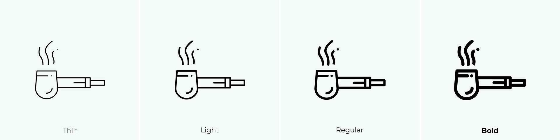 pijp icoon. dun, licht, regelmatig en stoutmoedig stijl ontwerp geïsoleerd Aan wit achtergrond vector