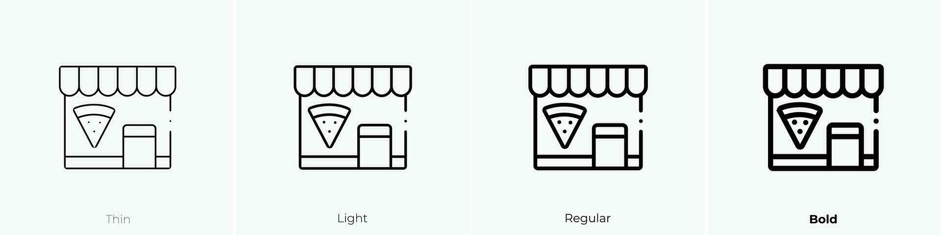 pizzeria icoon. dun, licht, regelmatig en stoutmoedig stijl ontwerp geïsoleerd Aan wit achtergrond vector
