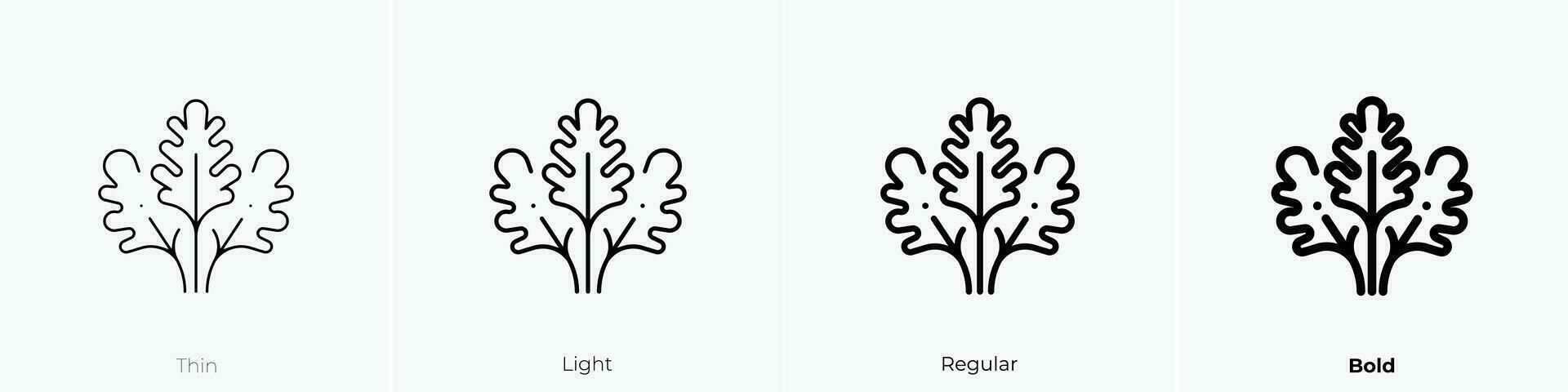 peterselie icoon. dun, licht, regelmatig en stoutmoedig stijl ontwerp geïsoleerd Aan wit achtergrond vector