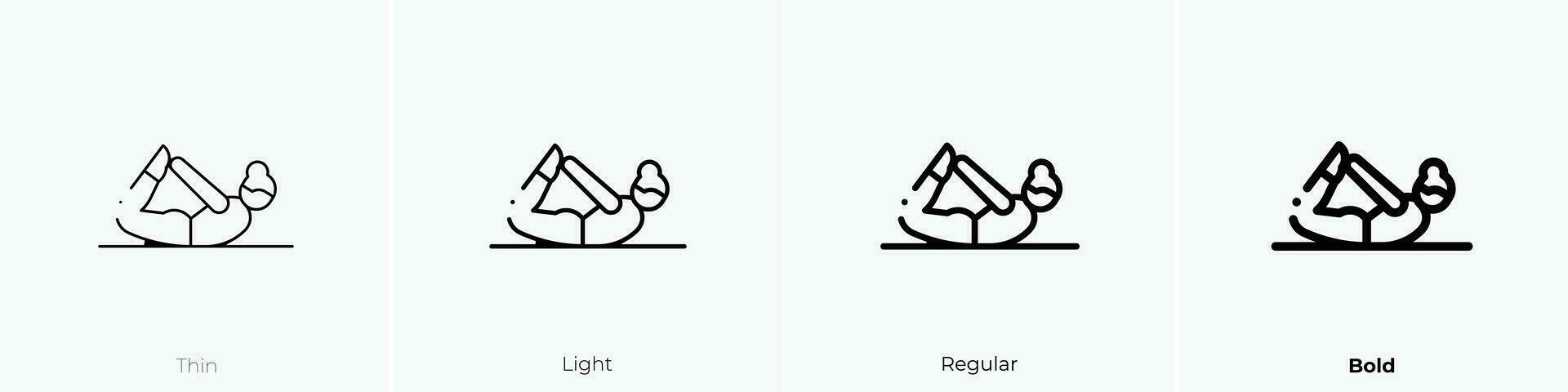 pilates icoon. dun, licht, regelmatig en stoutmoedig stijl ontwerp geïsoleerd Aan wit achtergrond vector