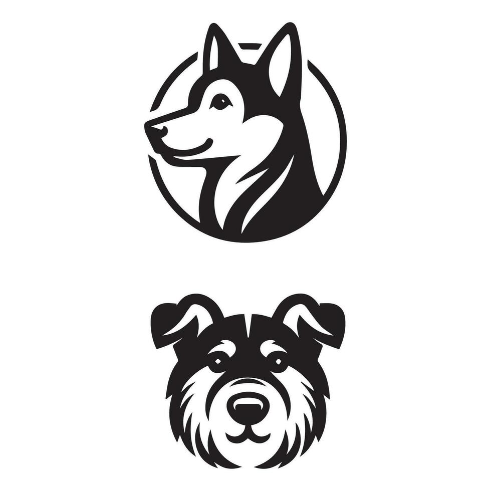 hond hoofd icoon. vlak stijl. tekenfilm hond gezicht. vector illustratie. silhouet gemakkelijk. dier logotype concept. logo ontwerp sjabloon.