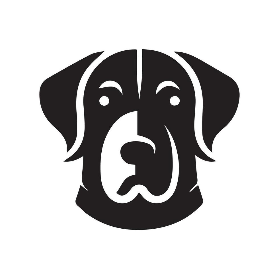 hond hoofd icoon. vlak stijl. tekenfilm hond gezicht. vector illustratie. silhouet gemakkelijk. dier logotype concept. logo ontwerp sjabloon.