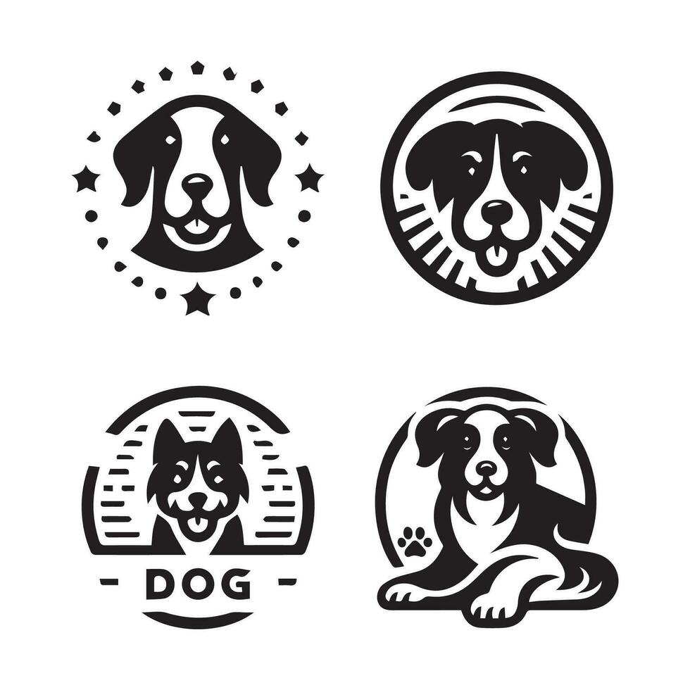 hond hoofd icoon. vlak stijl. tekenfilm hond gezicht. vector illustratie. silhouet gemakkelijk. dier logotype concept. logo ontwerp sjabloon.