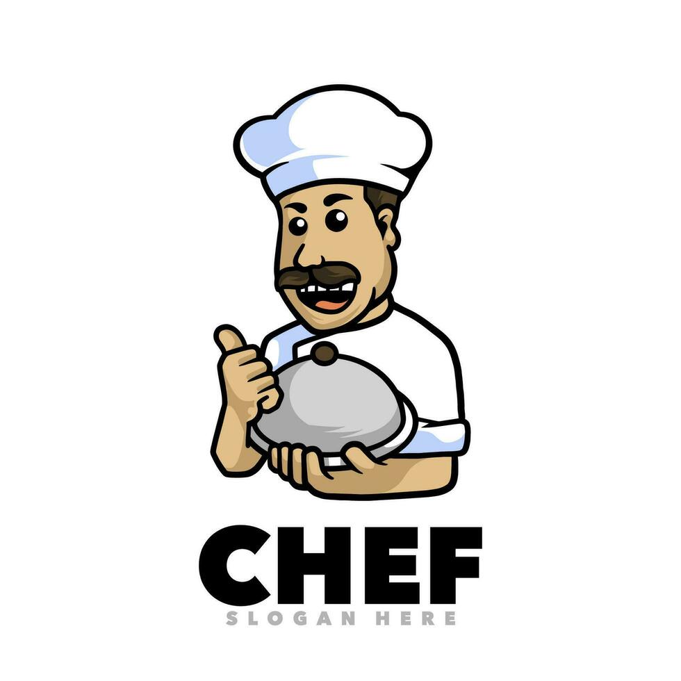 schattig chef vrolijk mascotte logo vector