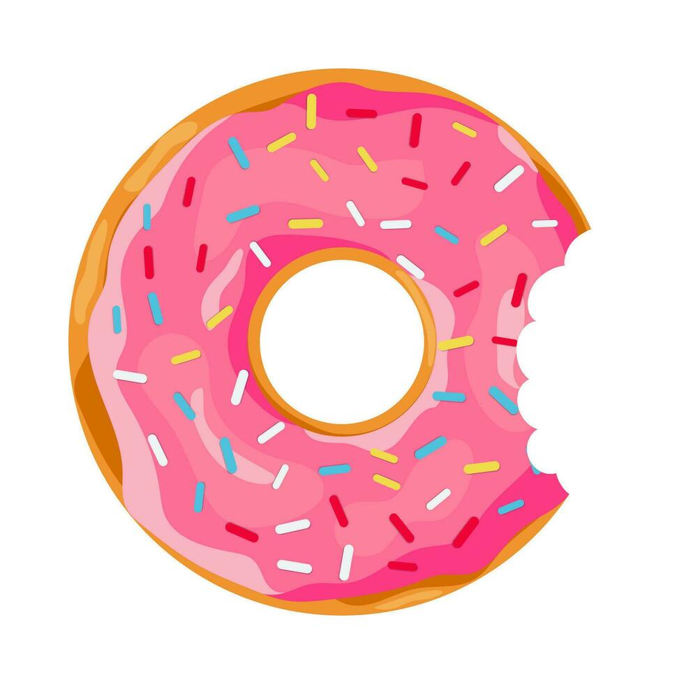 donut met een mond beet vector