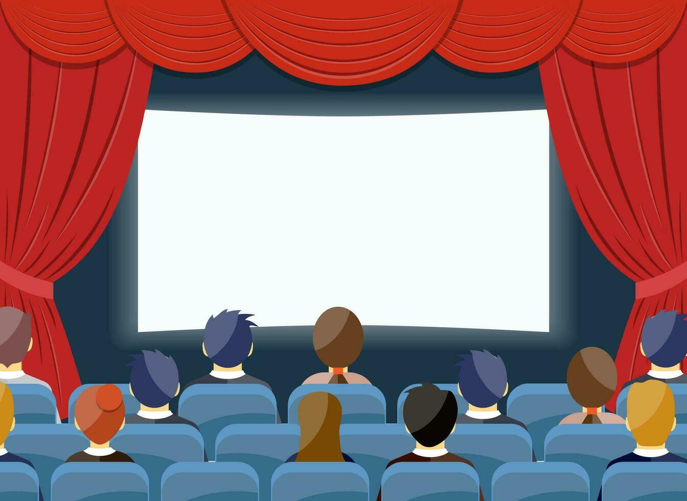 bioscoop kijk maar film theater leeg scherm sjabloon vector