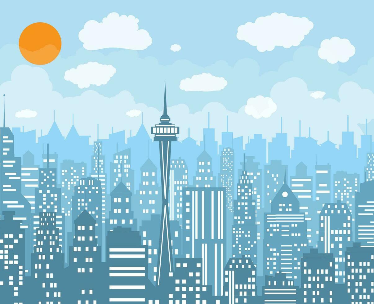 stad skyline vectorillustratie. vector