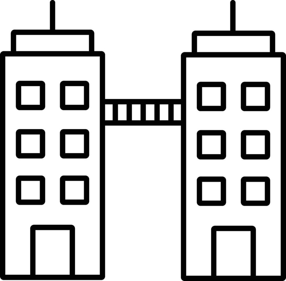 appartement schets vector illustratie icoon