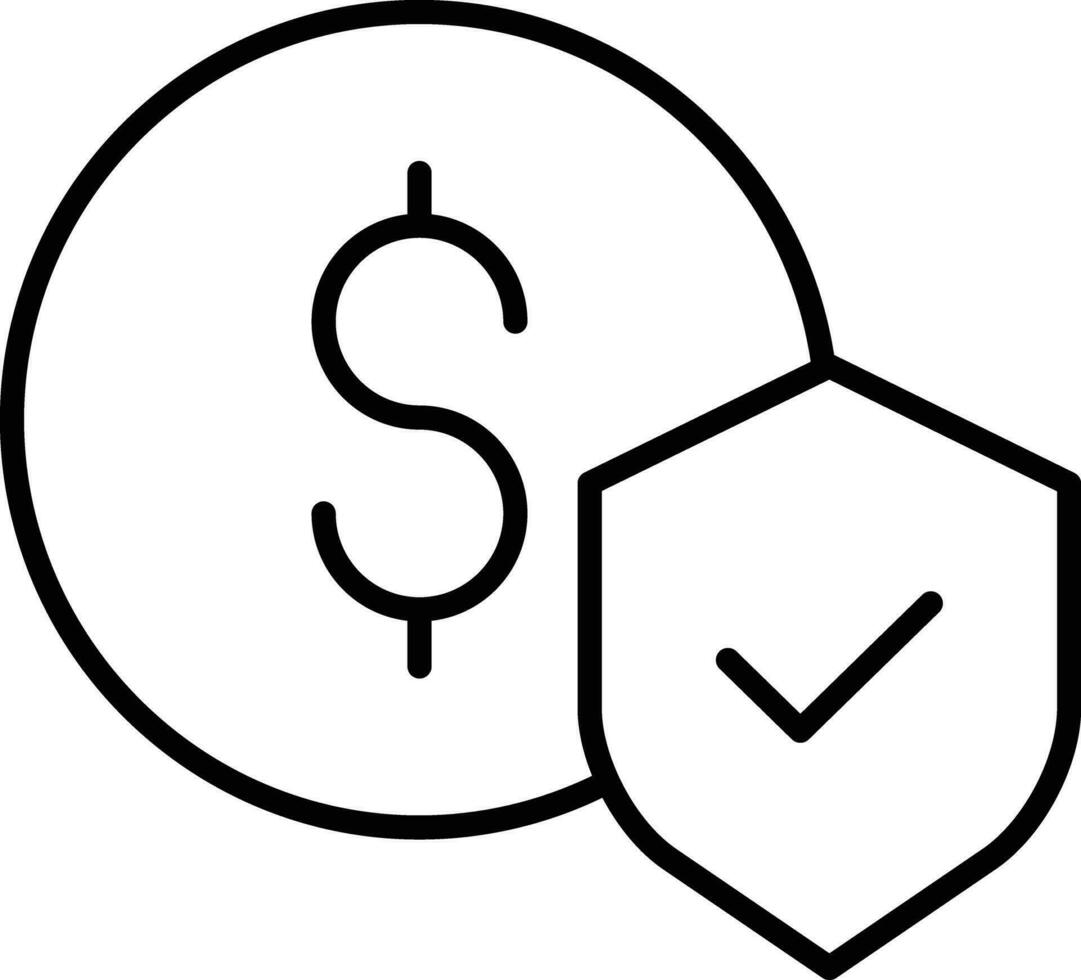 financieel veiligheid schets vector illustratie icoon