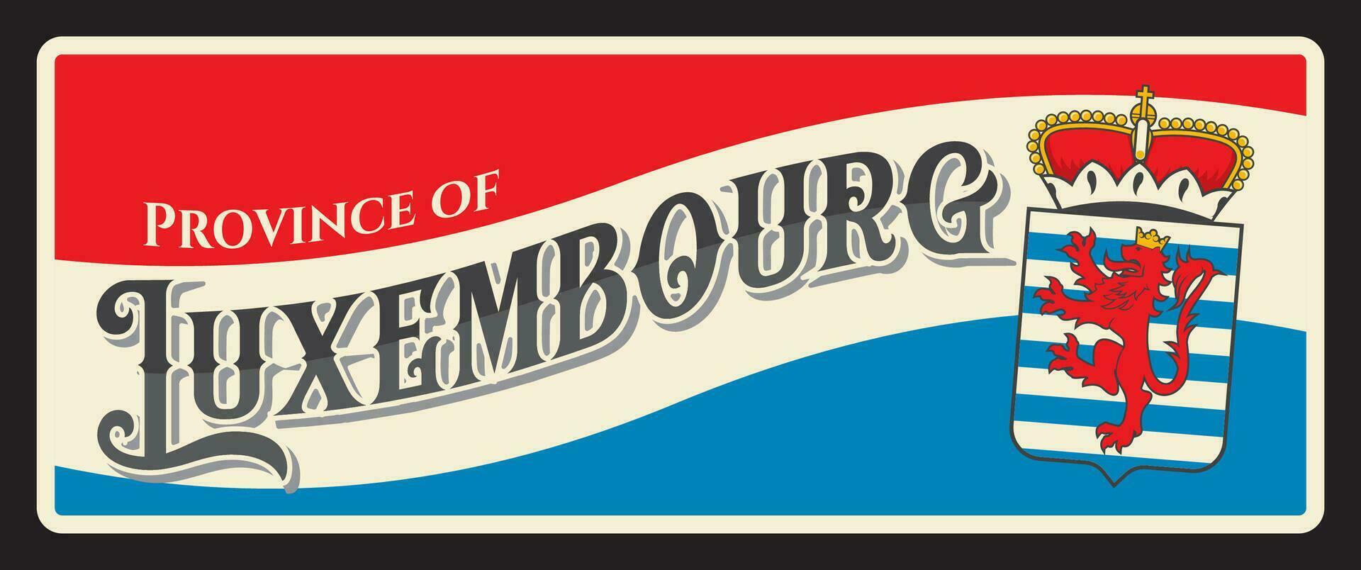 provincie van luxemburg, belgisch reizen bord vector