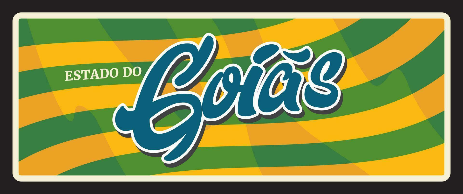 goias Brazilië provincie retro reizen bord vector