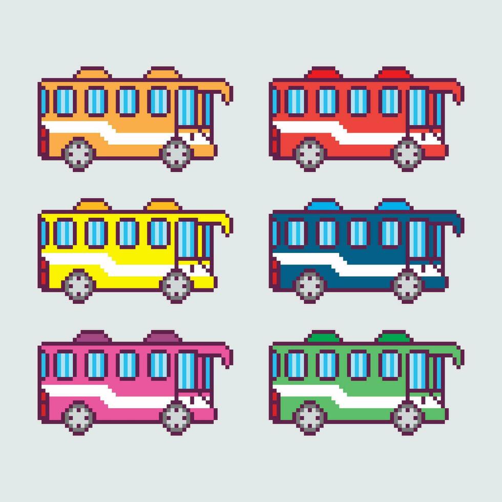 kleurrijk bus pixel vector