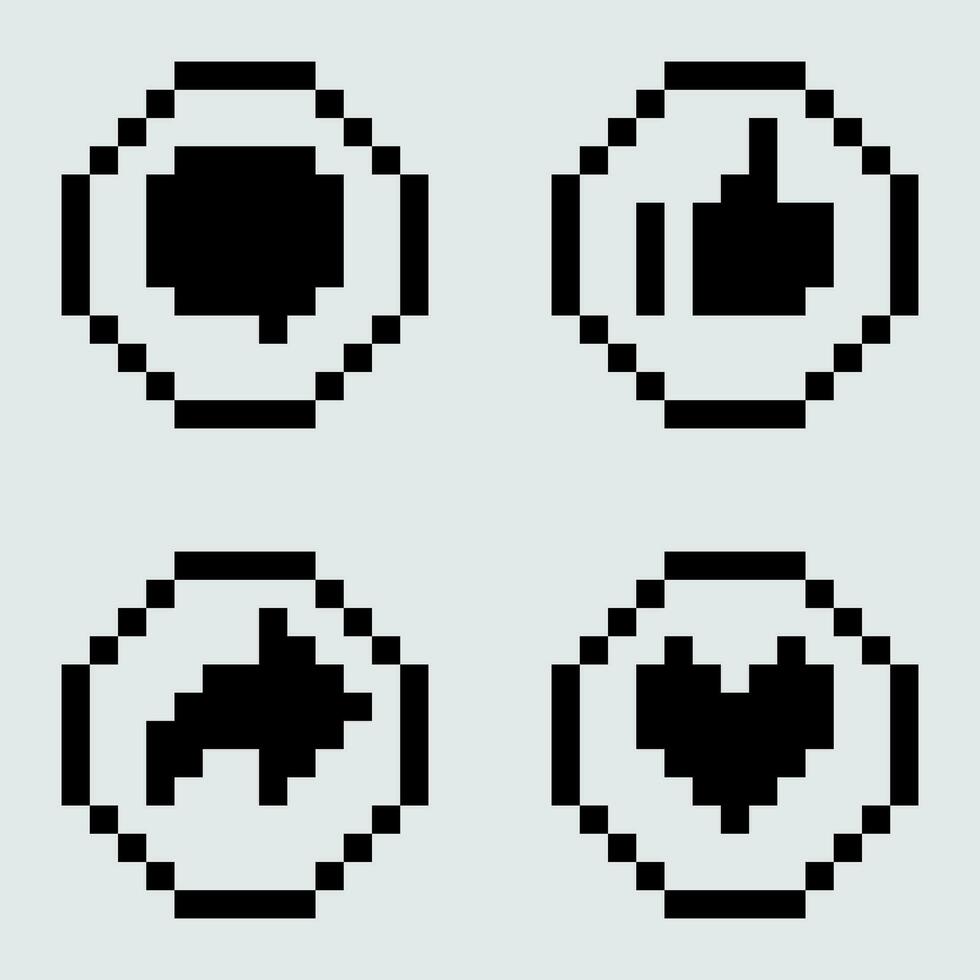 pixel retro pictogrammen reeks vector