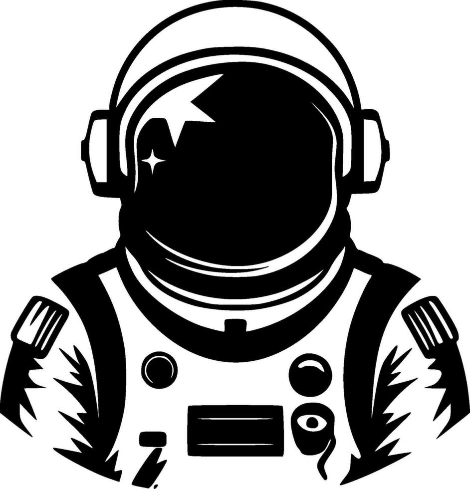 astronaut, minimalistische en gemakkelijk silhouet - vector illustratie