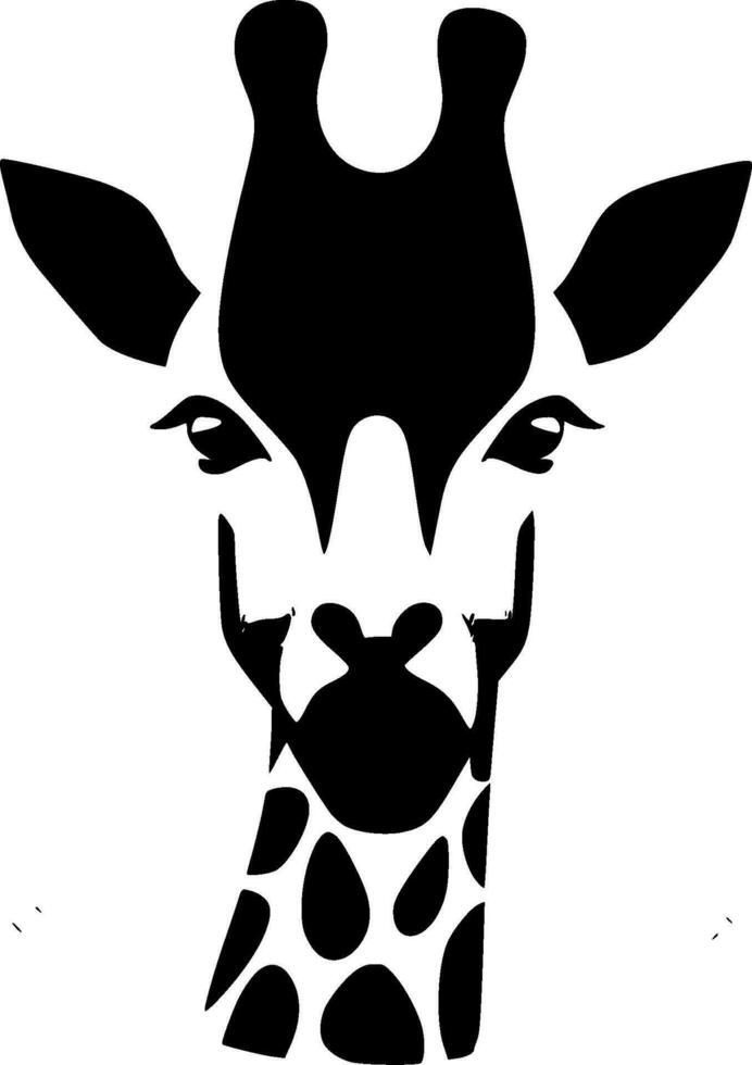 giraffe, minimalistische en gemakkelijk silhouet - vector illustratie