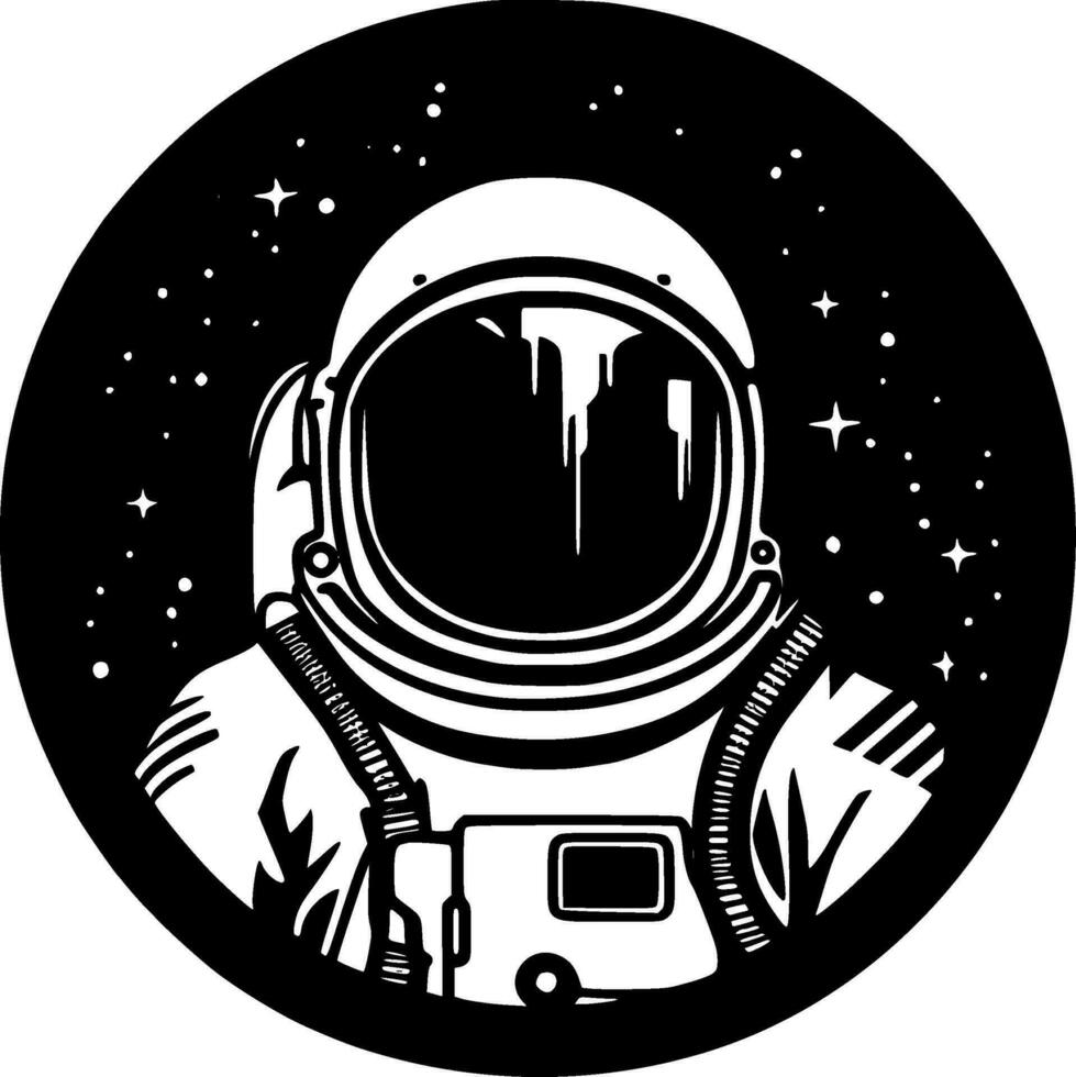 astronaut, minimalistische en gemakkelijk silhouet - vector illustratie