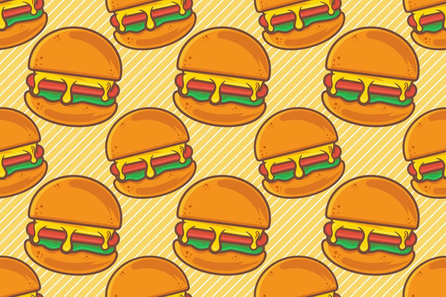 Hamburger voedsel naadloos patroon vector illustratie