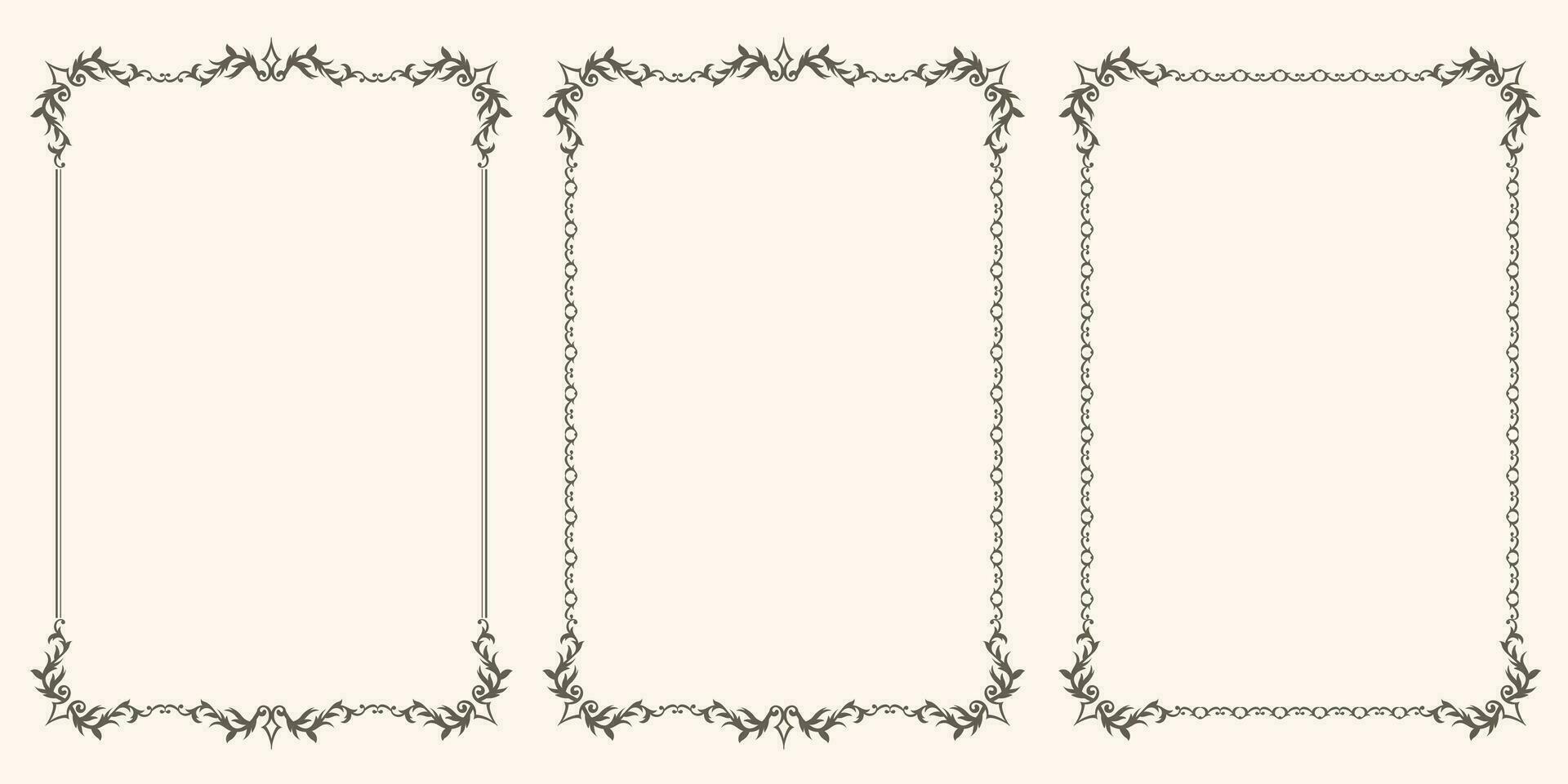 set vintage frames vector