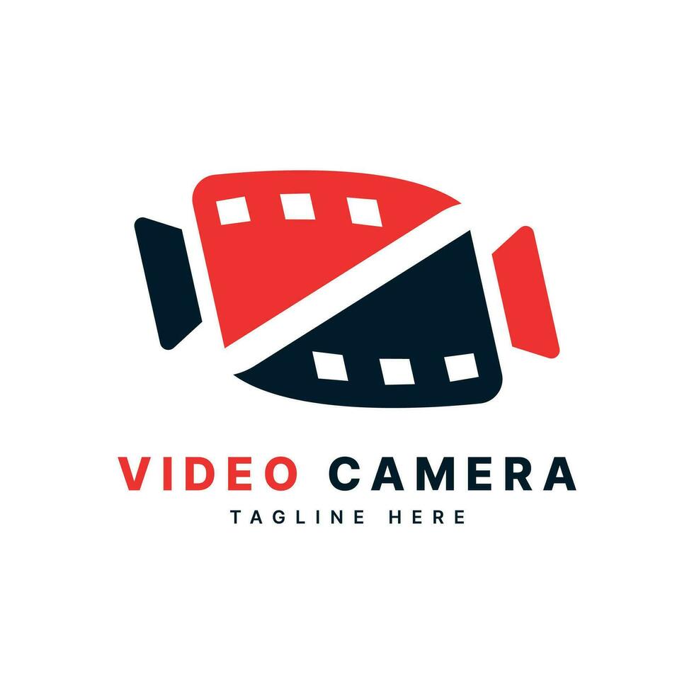 video camera videografie logo ontwerp modern minimaal concept voor productie vector