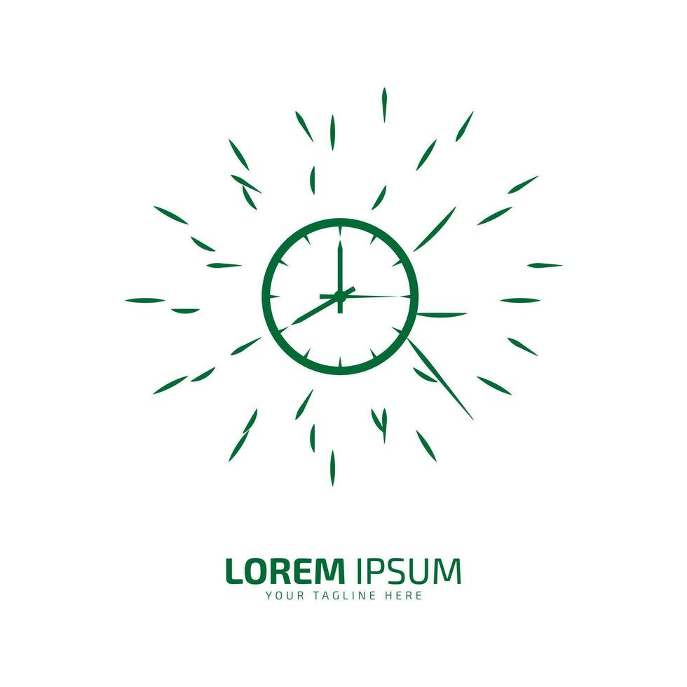 een logo van groen kijk maar icoon abstract klok vector silhouet Aan wit achtergrond