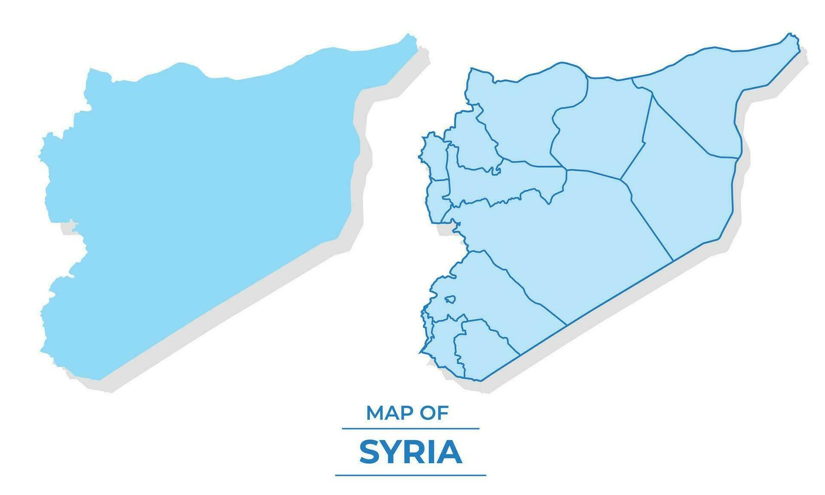 vector Syrië kaart reeks gemakkelijk vlak en schets stijl illustratie