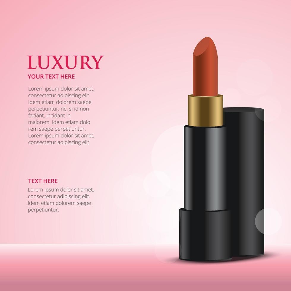 mode lippenstift advertenties trendy cosmetisch ontwerp voor reclame vector