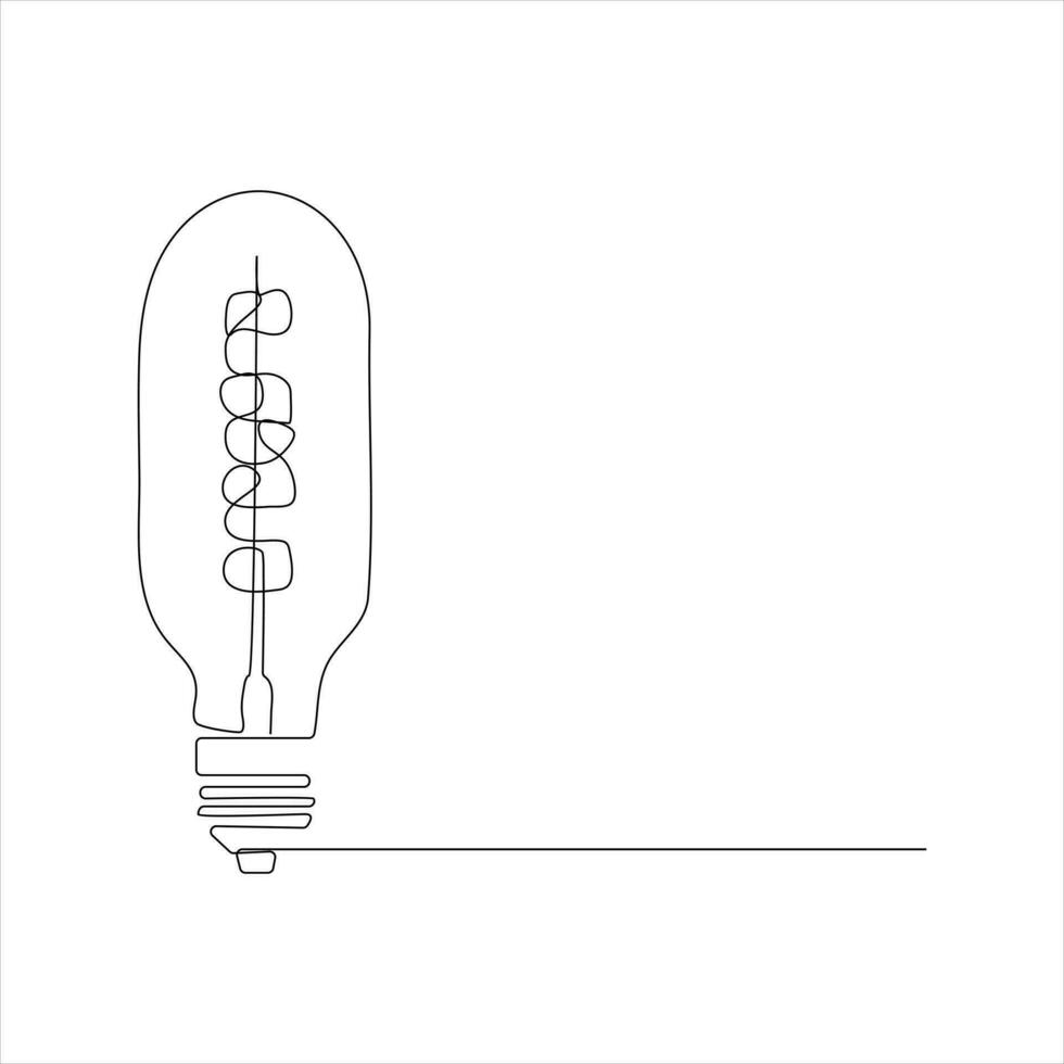 licht lamp doorlopend single lijn tekening. lijn kunst vector illustratie