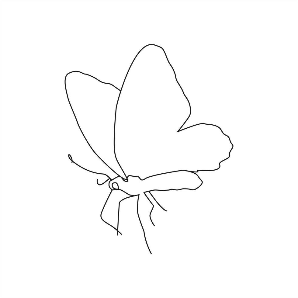 vlinder doorlopend een lijn tekening. vector illustratie van divers insect vormen in modieus schets stijl