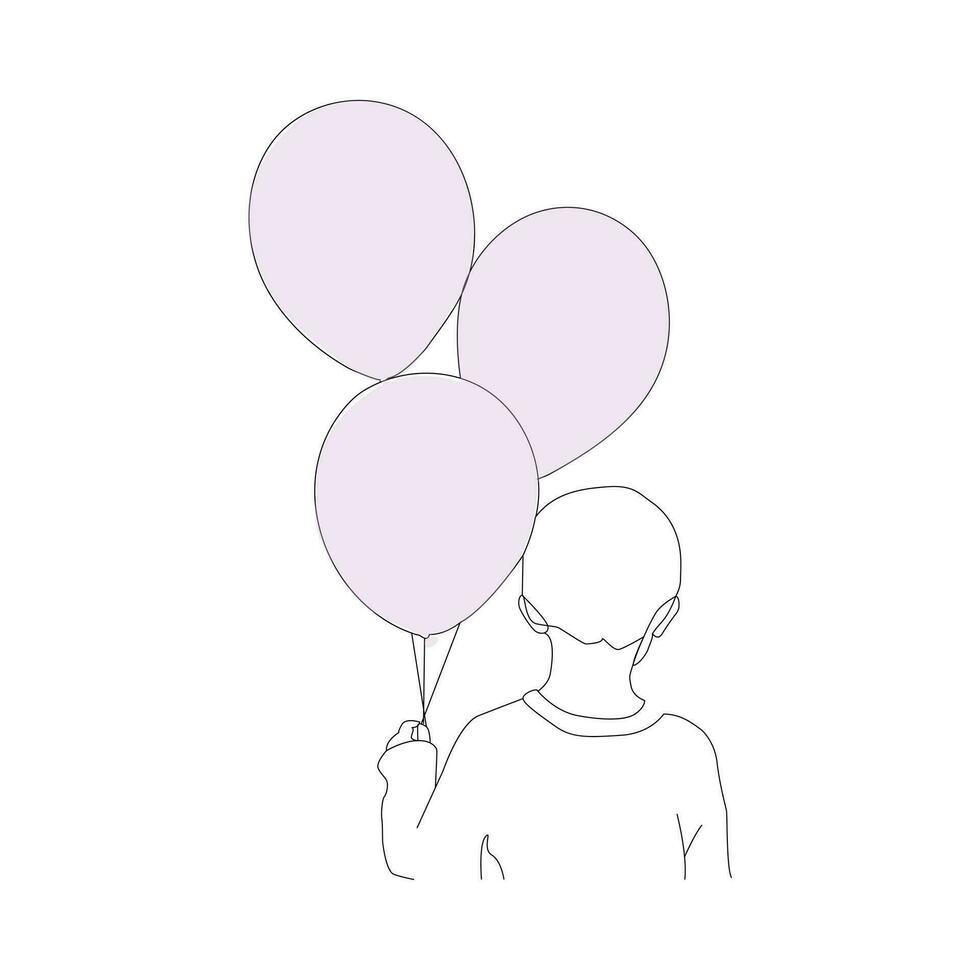 ballon doorlopend single lijn kunst, een schetsen schets tekening vector illustratie