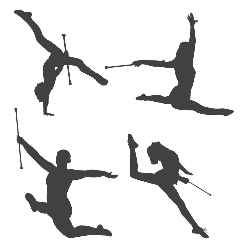 stok ronddraaien silhouet, ronddraaien , sport stok silhouet vector