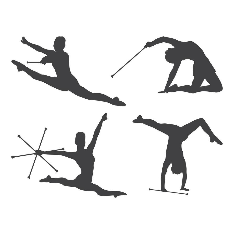 stok ronddraaien silhouet, ronddraaien , sport stok silhouet vector