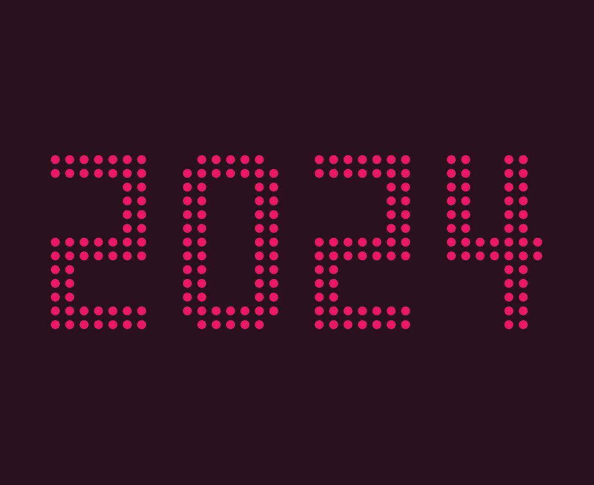gelukkig nieuw jaar 2024 abstract roze grafisch ontwerp vector logo symbool illustratie met Purper achtergrond