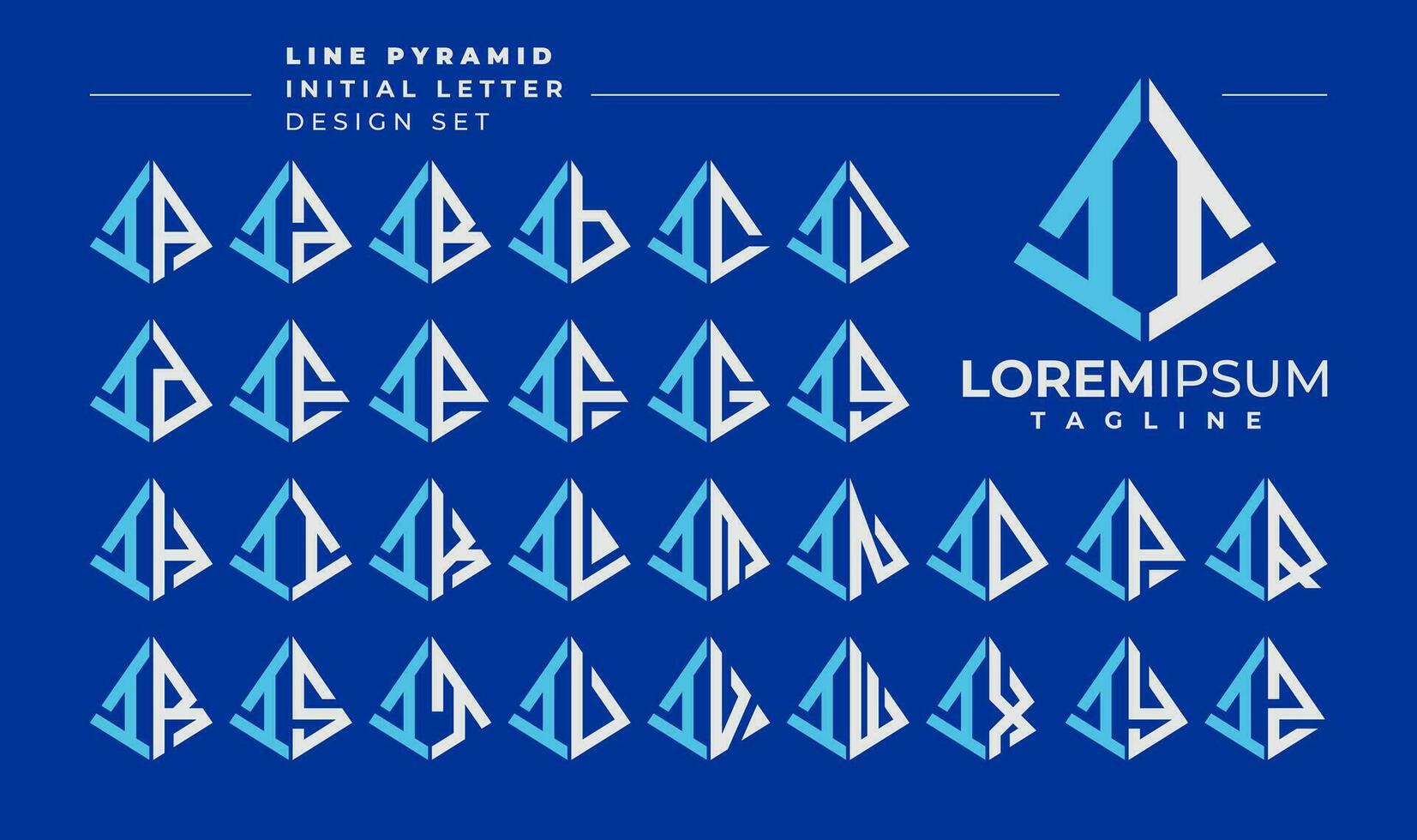 lijn abstract piramide eerste brief ik ii logo ontwerp reeks vector