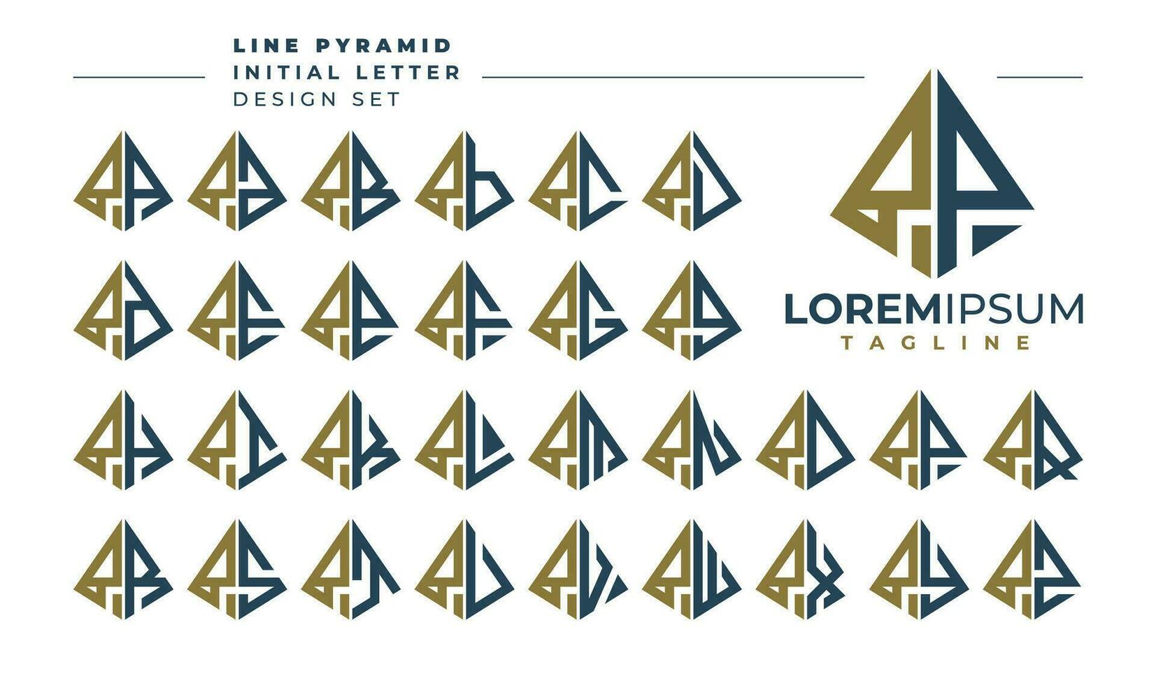 reeks van meetkundig piramide brief p pp logo ontwerp vector