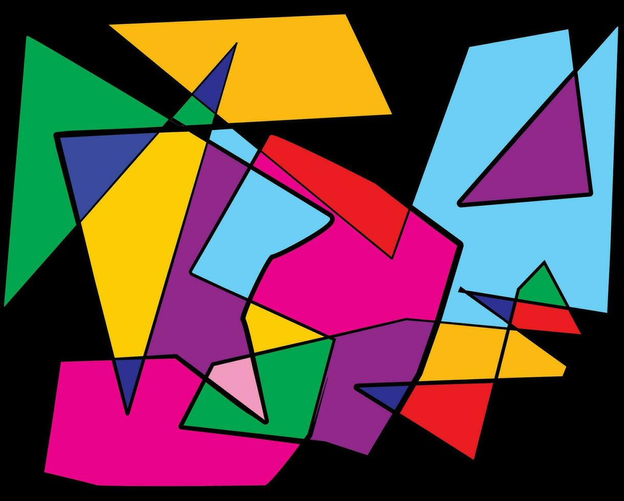 kleurrijk kubisme abstract illustratie vector