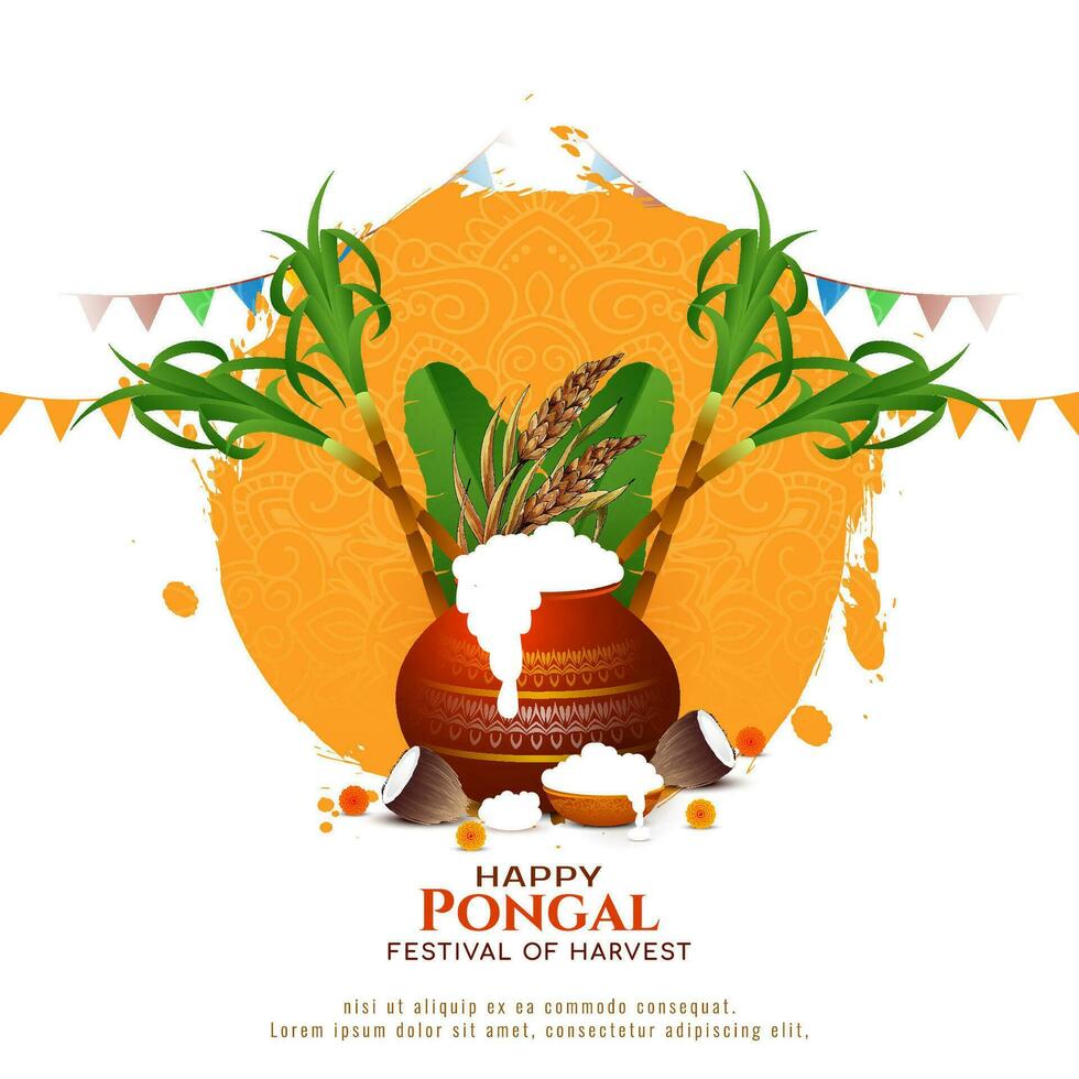gelukkig pongal Indisch oogst festival achtergrond ontwerp vector