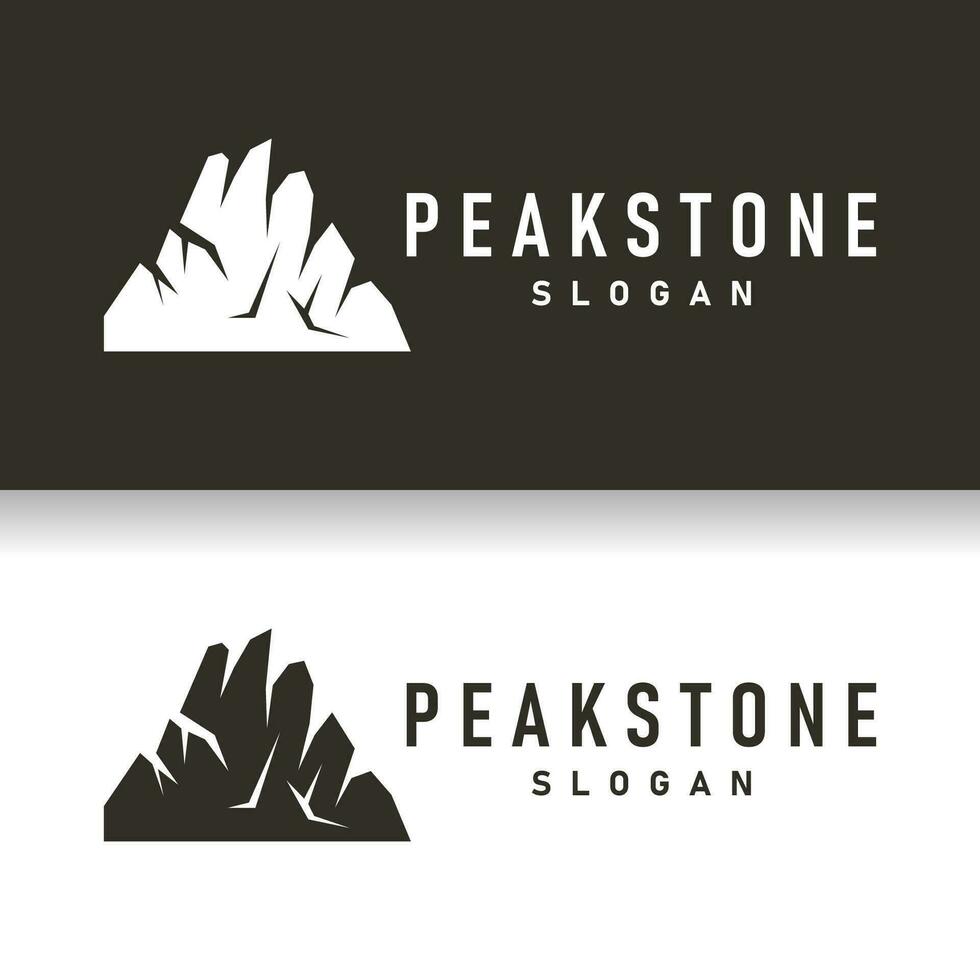 berg rots top logo gemakkelijk ontwerp zwart silhouet natuurlijk steen merk sjabloon vector