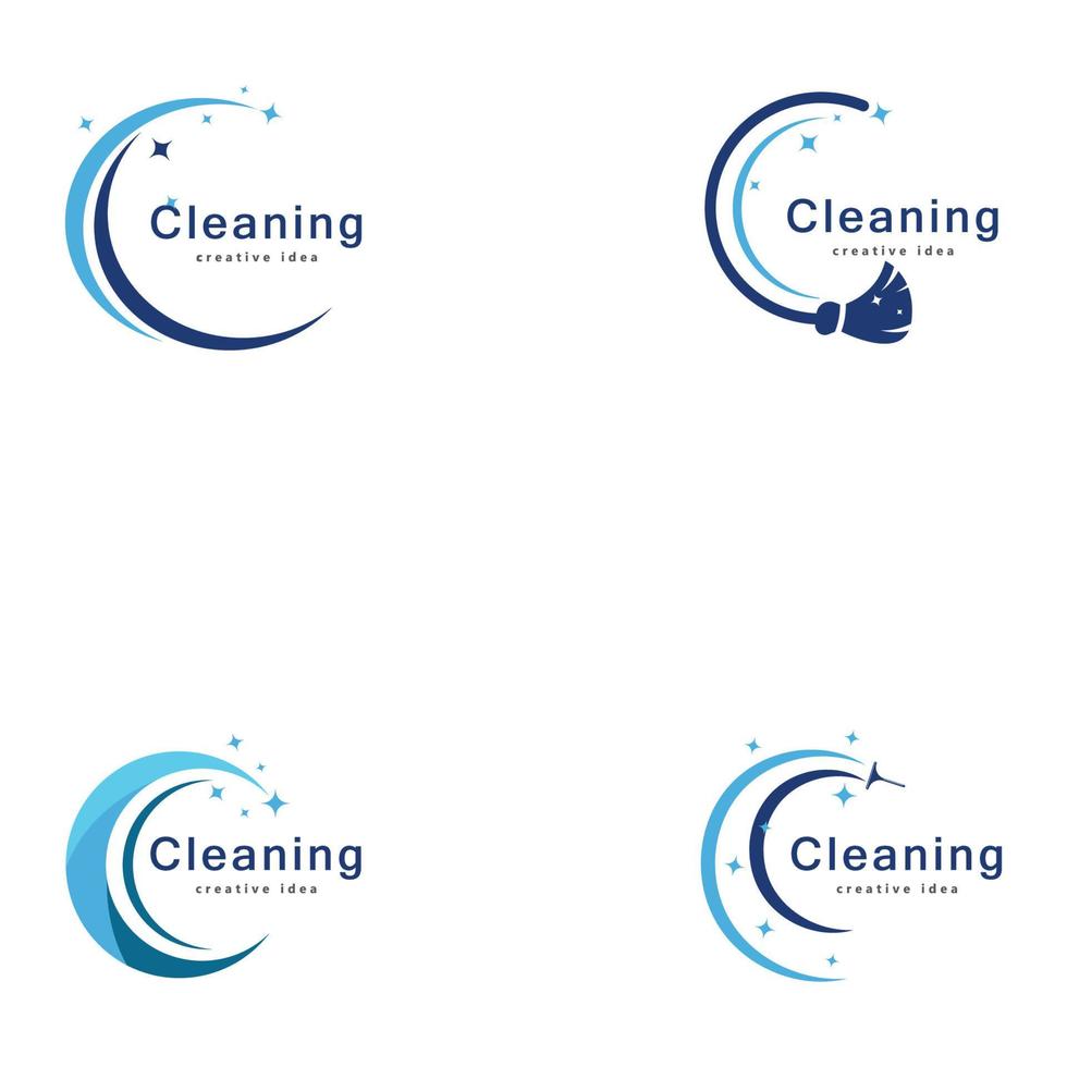 creatief schoonmaakconcept logo ontwerpsjabloon vector